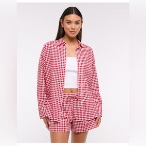 Abercrombie & Fitch Oversized Linen-Blend Shirt NWT